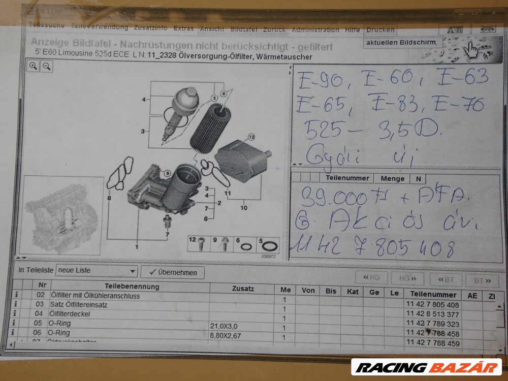 [GYÁRI ÚJ] BMW olajszűrő ház / 3 sorozat / 5 sorozat / 6 sorozat / 7 sorozat / X3 / X5 4. kép